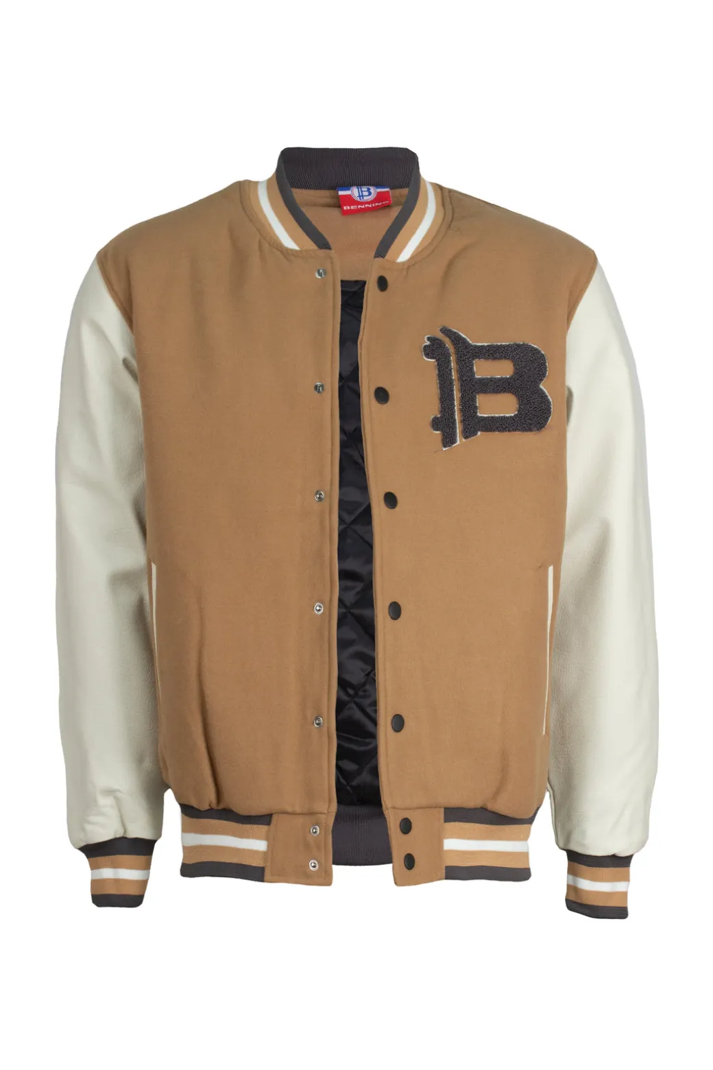 Bomber college Benning con maniche in ecopelle