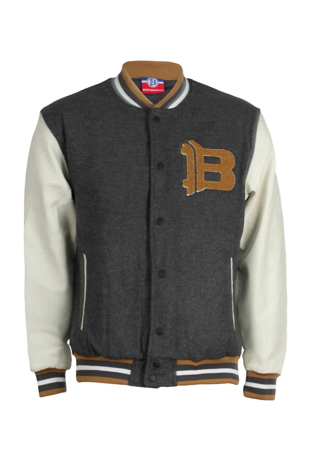 Bomber college Benning con maniche in ecopelle