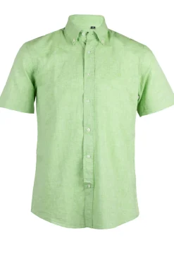 Camicia button down mezza manica in lino