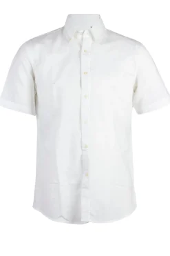 Camicia button down mezza manica in lino