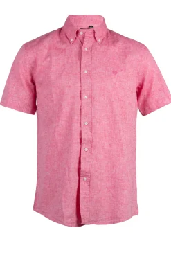 Camicia button down mezza manica in lino