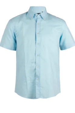 Camicia button down mezza manica in lino