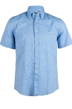 Camicia button down mezza manica in lino