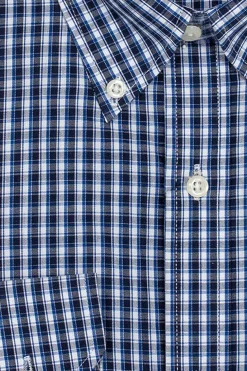 Camicia classica a righe in puro cotone con button down