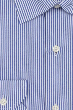 Camicia classica a righe in puro cotone con collo classico
