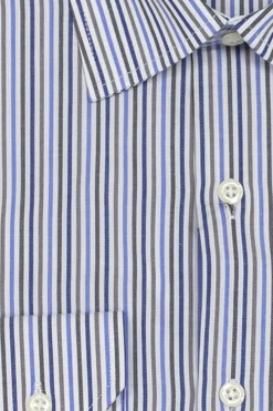 Camicia classica a righe in puro cotone con collo classico