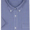 Camicia classica button down manica corta a quadretti