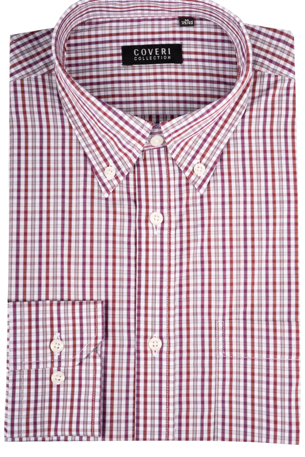 Camicia classica button down regular in puro cotone fantasia a righe