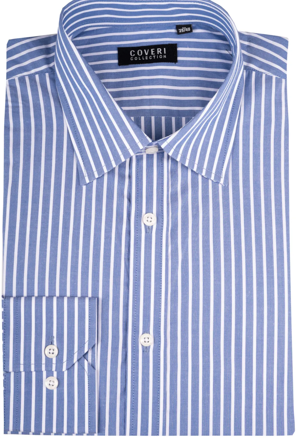 Camicia classica collo italiano in puro cotone fantasia a righe