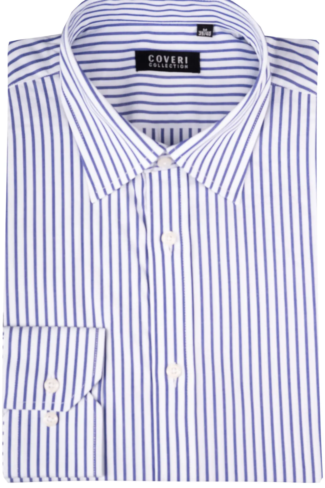 Camicia classica collo italiano in puro cotone fantasia a righe