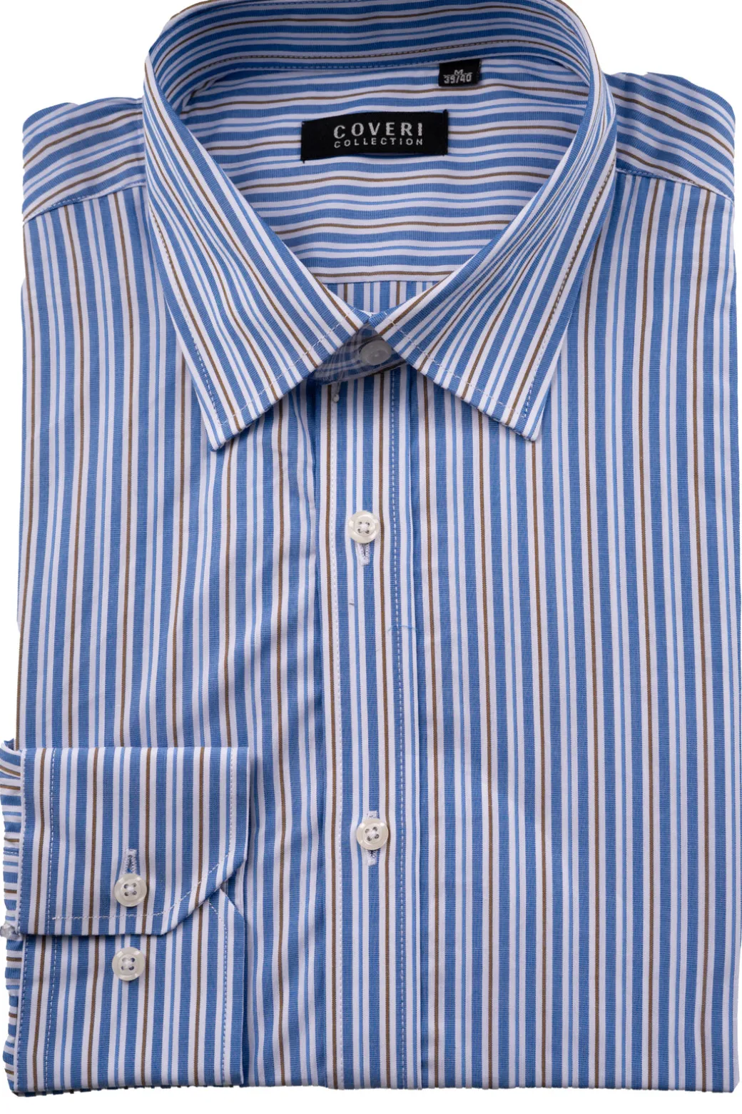 Camicia classica collo italiano in puro cotone fantasia a righe