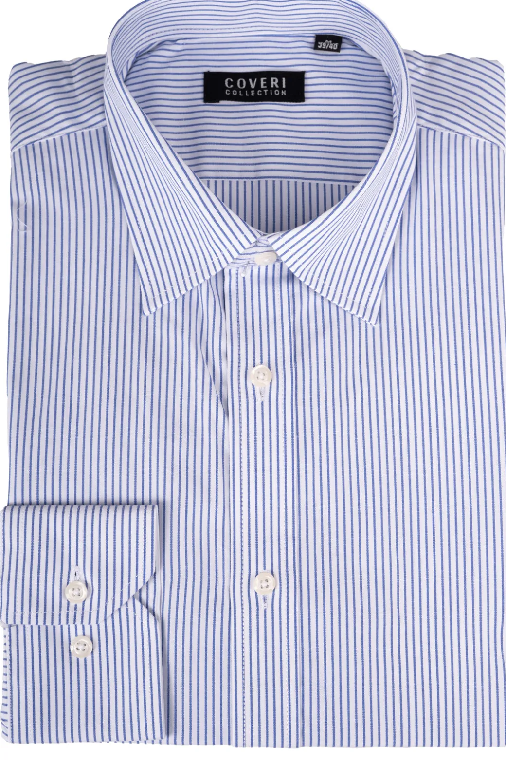 Camicia classica collo italiano in puro cotone fantasia a righe
