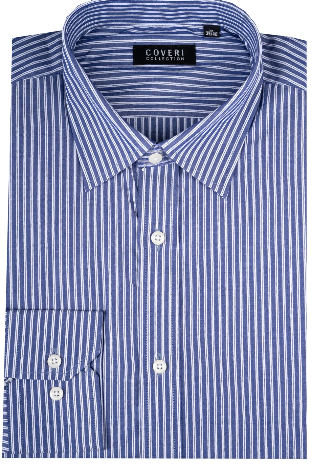 Camicia classica collo italiano in puro cotone fantasia a righe