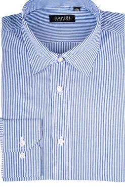 Camicia classica collo italiano in puro cotone fantasia a righe