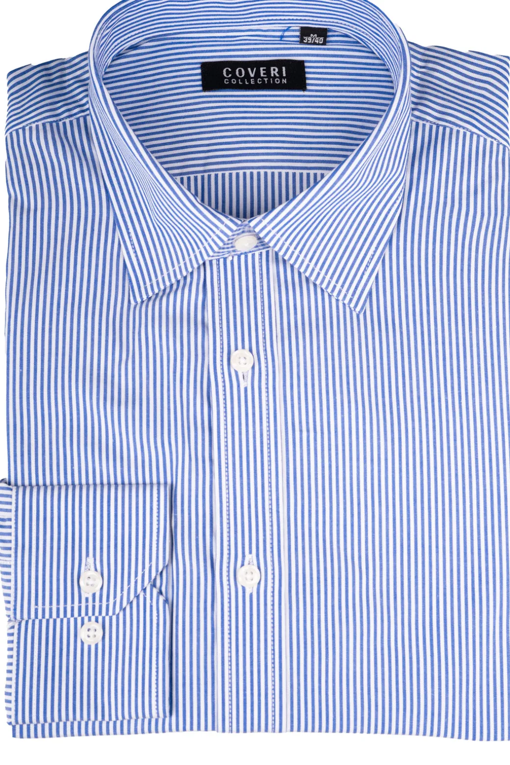 Camicia classica collo italiano in puro cotone fantasia a righe