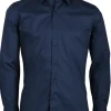 Camicia classica da uomo in cotone elasticizzato con collo classico
