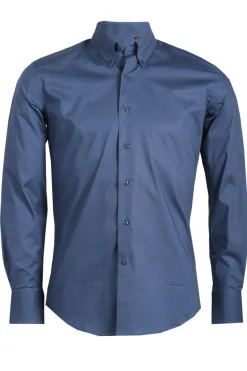 Camicia classica da uomo in cotone elasticizzato button down