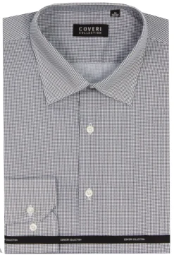 Camicia collo classico in cotone microfantasia