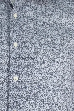 Camicia collo classico in cotone microfantasia