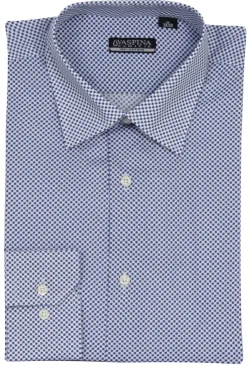 Camicia collo classico regular in cotone microfantasia