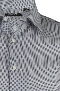Camicia collo classico regular in cotone microfantasia