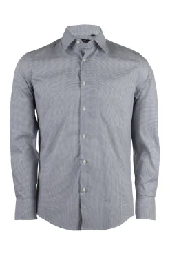 Camicia collo classico regular in cotone microfantasia