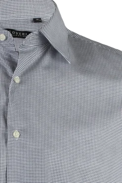 Camicia collo classico regular in cotone microfantasia
