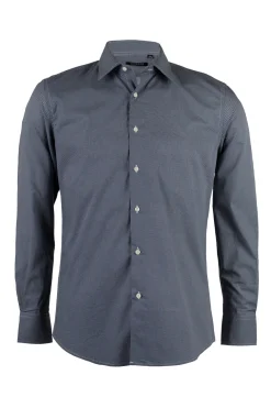 Camicia collo classico regular in cotone microfantasia