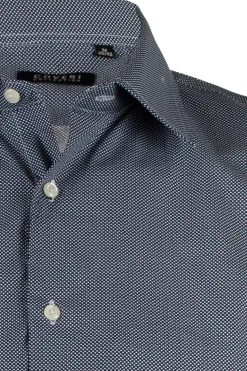 Camicia collo classico regular in cotone microfantasia