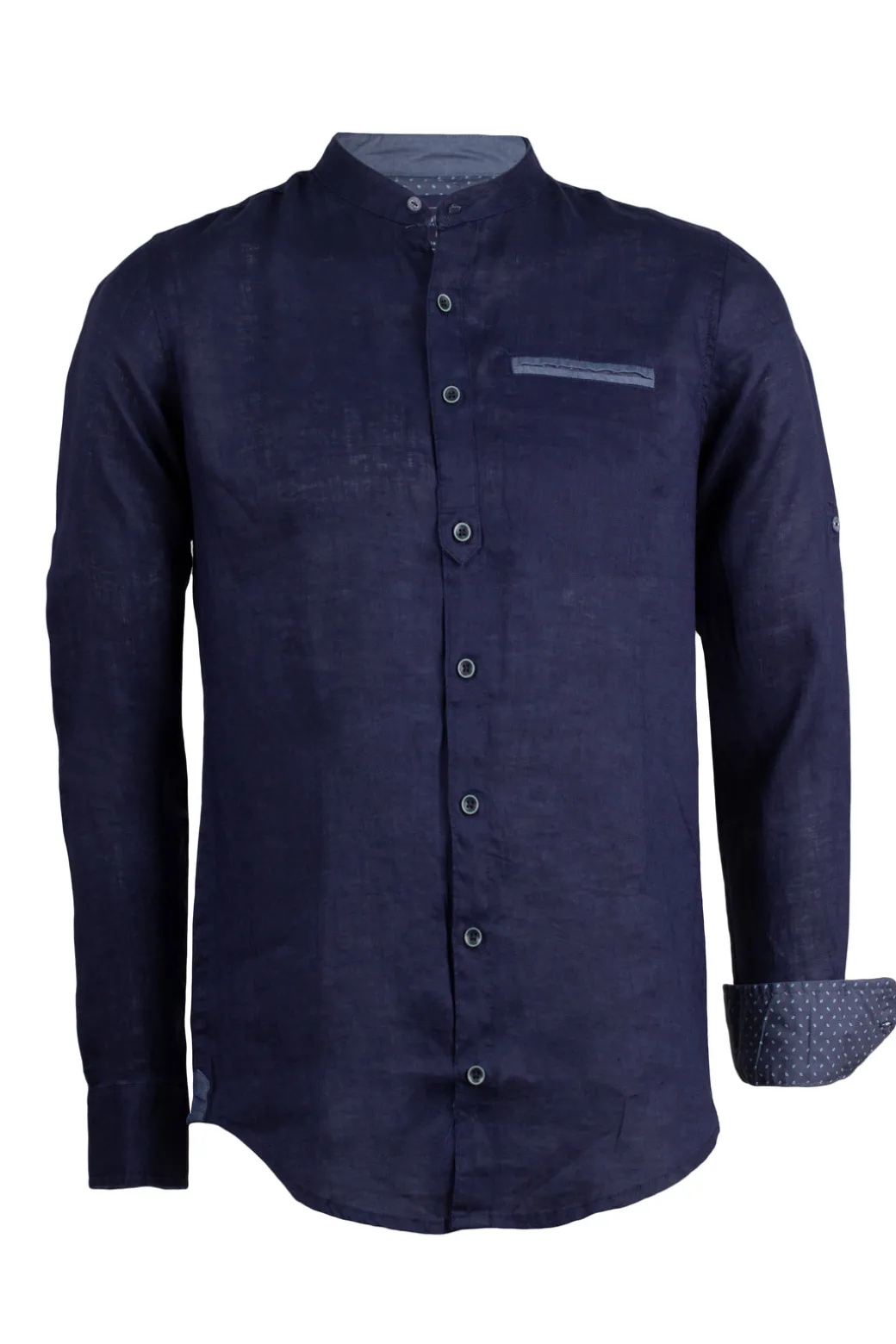 Camicia coreana uomo in puro lino