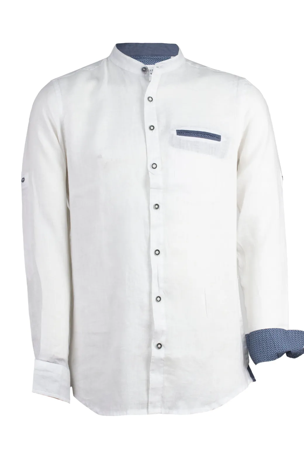 Camicia coreana uomo in puro lino
