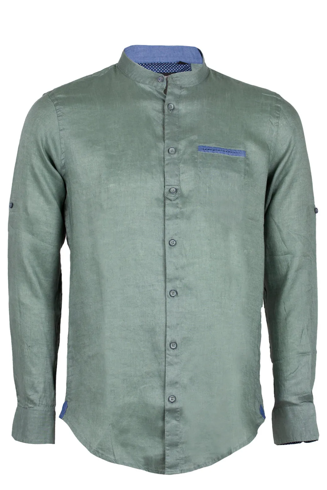Camicia coreana uomo in puro lino
