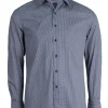 Camicia in cotone microfantasia con collo classico