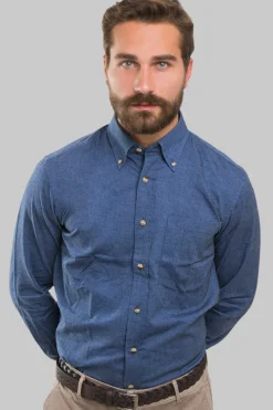Camicia in flanella tinta unita