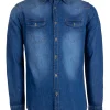 Camicia jeans in cotone da uomo