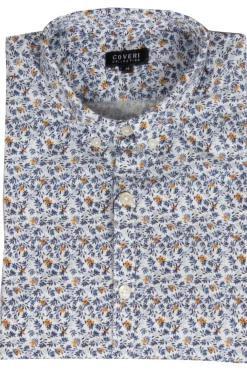 Camicia maniche corte con fantasia a fiori