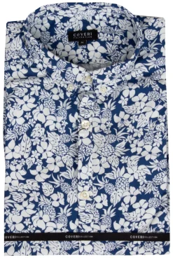 Camicia maniche corte con fantasia a fiori