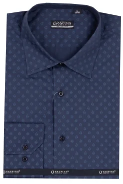 Camicia regular fit in puro cotone microfantasia