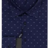 Camicia semi slim fit in puro cotone microfantasia