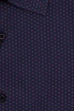Camicia semi slim fit in puro cotone microfantasia