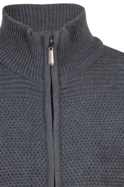 Cardigan uomo full zip con trama lavorata