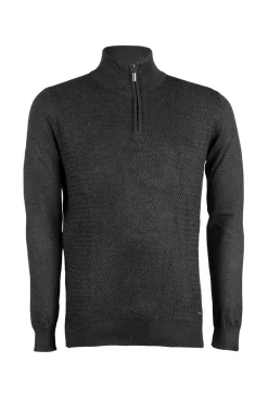 Cardigan uomo mezza zip in misto cotone