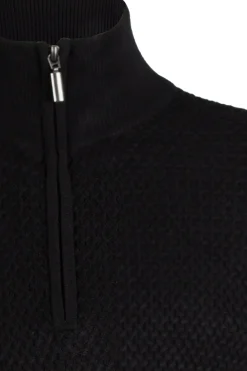 Cardigan uomo mezza zip in misto cotone