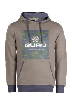 Felpa Guru girocollo con stampa grande e cappuccio