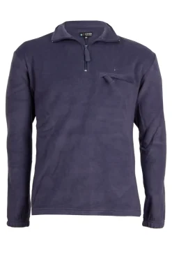 Felpa in pile mezza zip con taschino sul petto