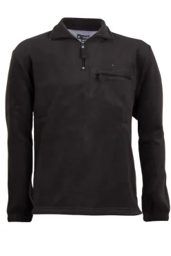 Felpa in pile mezza zip con taschino sul petto