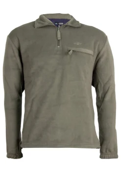 Felpa in pile mezza zip con taschino sul petto