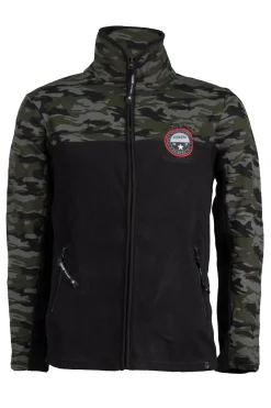 Felpa uomo in pile full zip camuflage