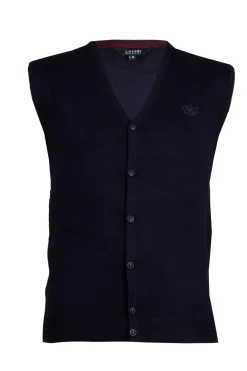 Gilet con bottoni ton sur ton e logo ricamato