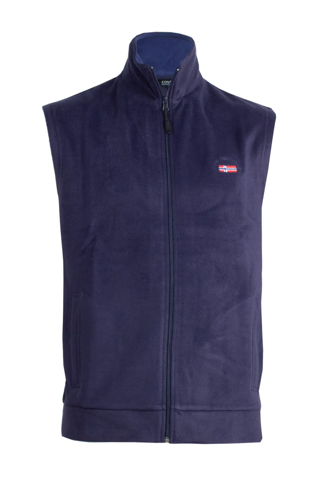 Gilet in pile con zip intera e tasche laterali